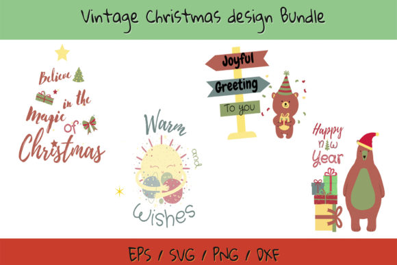 Download Vintage Christmas Design Bundle - Vintage christmas design Collection