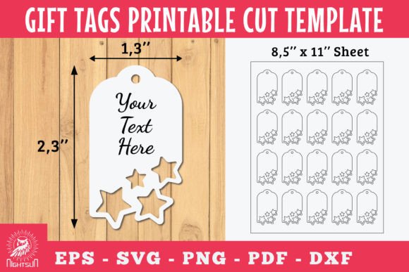 Download Stars Gift Tags Printable Cut Template - Print Collection