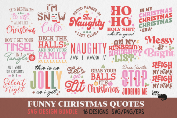 Download Funny Christmas Quotes SVG Bundle - Funny christmas Collection