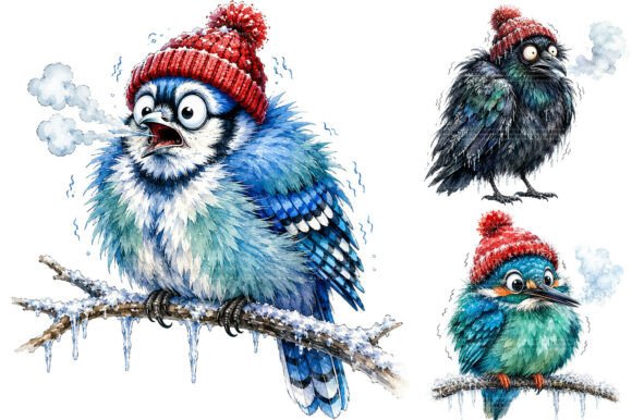 Download Funny Christmas Birds Clipart Bundle - Funny christmas Collection