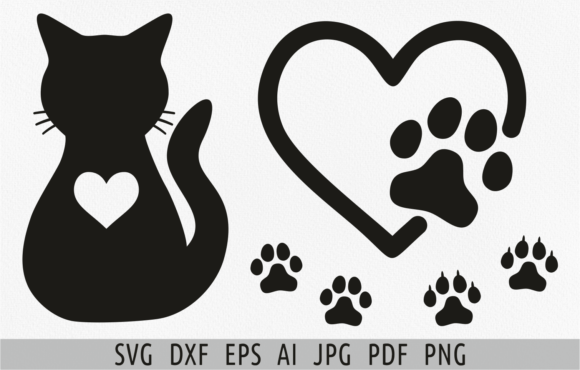 Download Black Cat SVG Cat Silhouette Paw Print - Print Collection