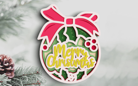 Download 3D Christmas Ornament SVG DXF 7 Layers - 3d christmas ornament Collection