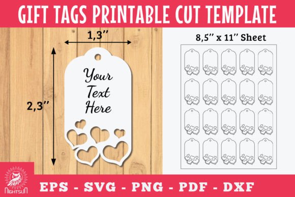 Download Heart Gift Tags Printable Cut Template 2 - Print Collection