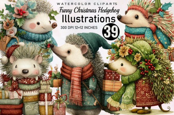 Download Funny Christmas Hedgehog Clipart - Funny christmas Collection