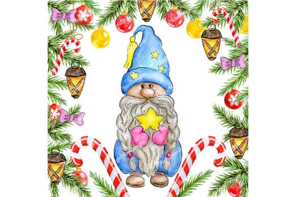 Download Gnome with Christmas Star, Spruce Frame - Star Collection