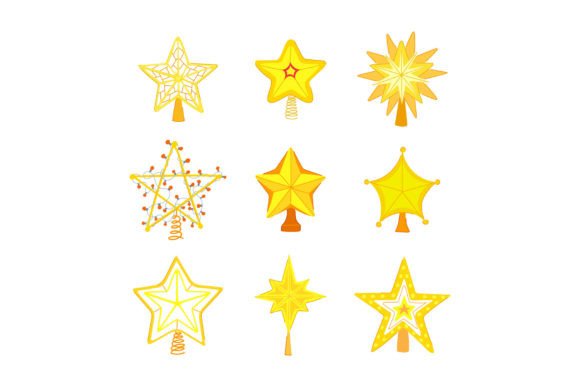 Download Christmas Star Set Cartoon Vector Illust - Star Collection