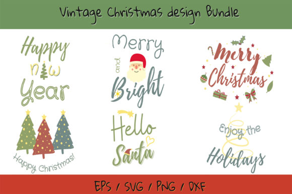 Download Vintage Christmas Design Bundle - Vintage christmas design Collection