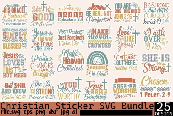 Download Christian Sticker SVG Bundle,Printable - Print Collection