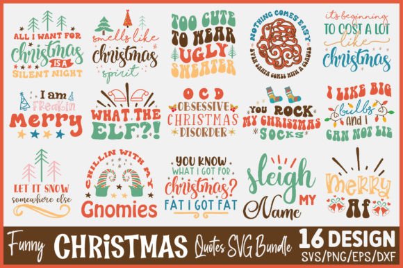 Download Funny Christmas Quotes SVG Bundle - Funny christmas Collection