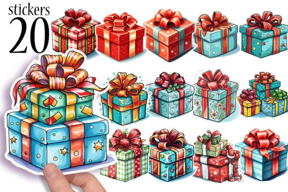 Download Christmas Gift Printable Stickers PNG - Print Collection