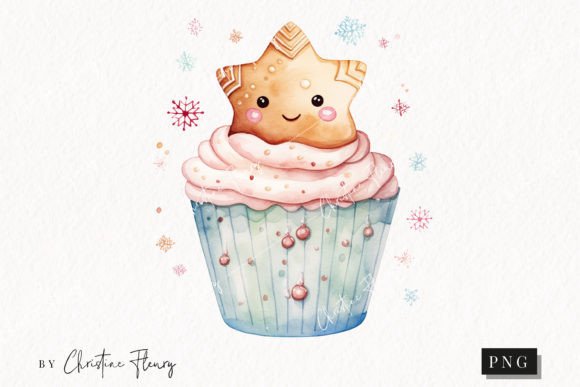 Download Cute Christmas Star Cookie Cupcake PNG - Star Collection